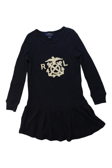 A Blue Sweater Dresses from Polo Ralph Lauren in size 5T for girl. (Front View)