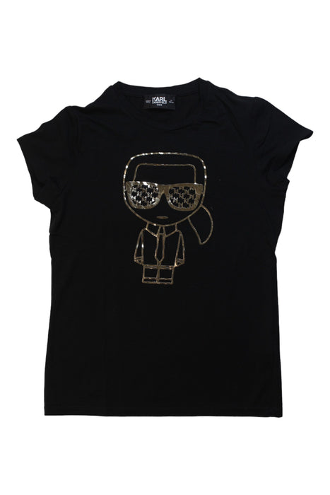 A Black Short Sleeve T Shirts from Karl Lagerfeld in size 12Y for girl. (Front View)