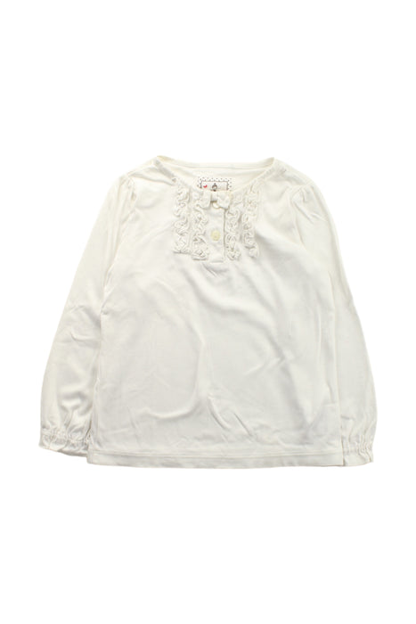 A White Long Sleeve Tops from Miki House in size 4T for girl. (Front View)