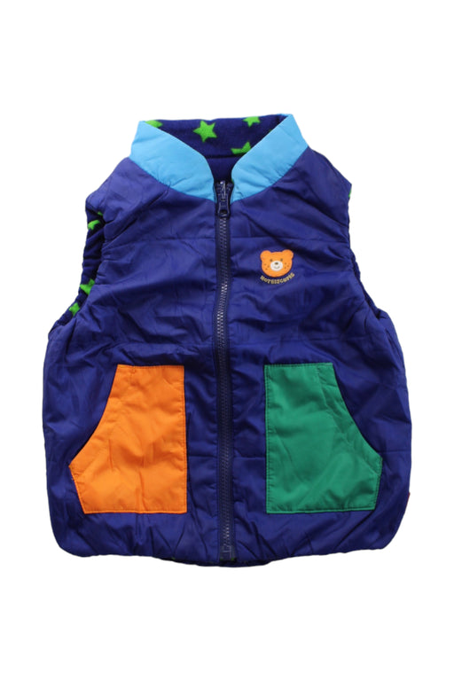 A Blue Outerwear Vests from Miki House in size 2T for boy. (Front View)