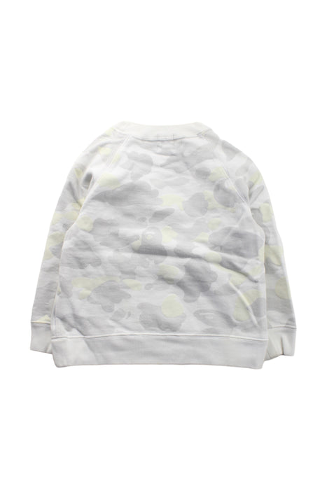 A White Crewneck Sweatshirts from BAPE KIDS in size 4T for boy. (Back View)