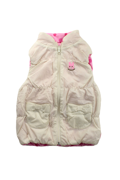 A White Outerwear Vests from Miki House in size 5T for girl. (Front View)