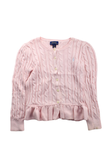 A Pink Cardigans from Polo Ralph Lauren in size 6T for girl. (Front View)