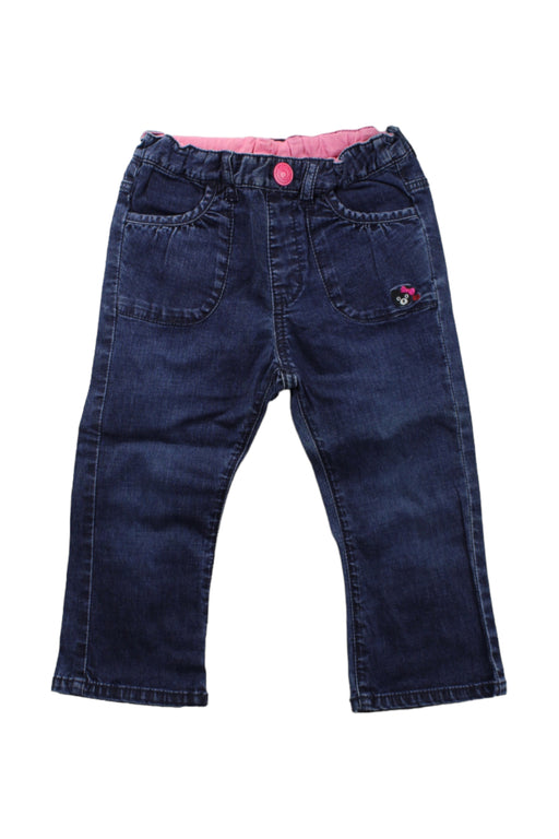 A Blue Jeans from Miki House in size 4T for girl. (Front View)