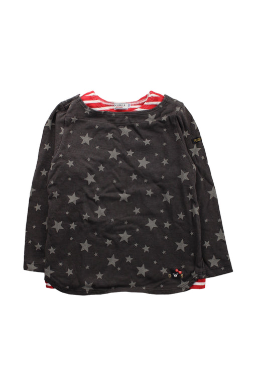 A Black Long Sleeve T Shirts from Miki House in size 4T for girl. (Front View)