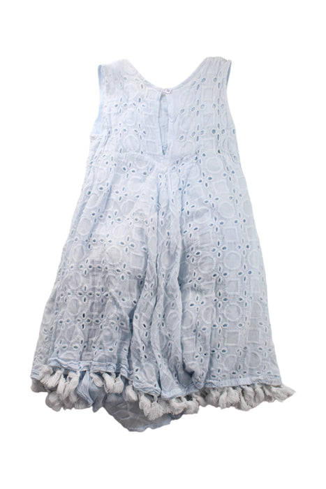 A Blue Sleeveless Dresses from Antica Sartoria in size 12Y for girl. (Back View)