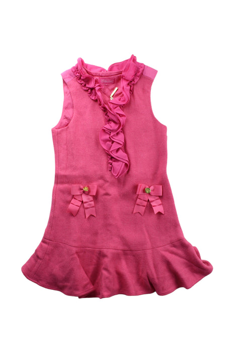 A Pink Sleeveless Dresses from Nicholas & Bears in size 6T for girl. (Front View)