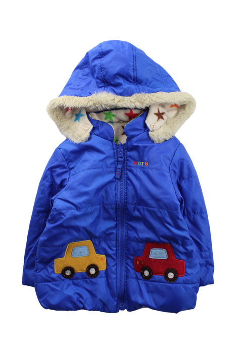 A Blue Puffer/Quilted Jackets from Miki House in size 12-18M for boy. (Front View)