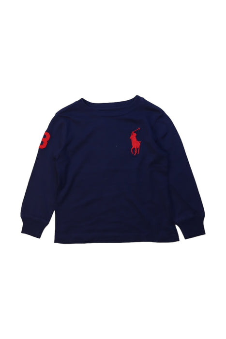 A Navy Long Sleeve T Shirts from Polo Ralph Lauren in size 2T for boy. (Front View)