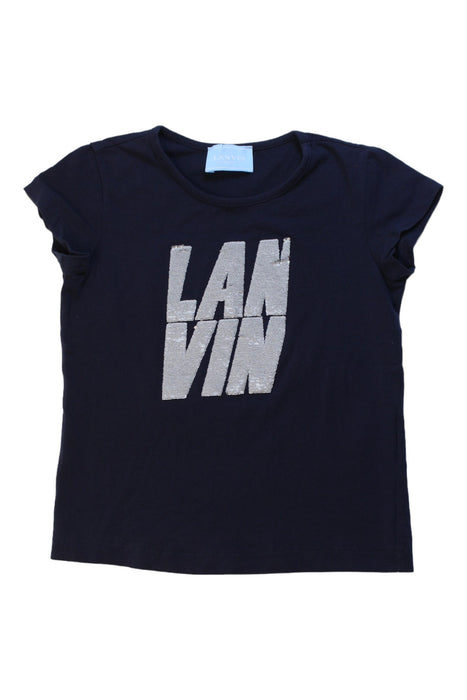 A Navy Short Sleeve T Shirts from Lanvin Petite in size 4T for girl. (Front View)