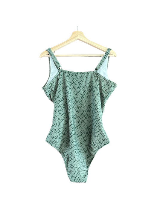 A Green Swimsuits from Jojo Maman Bébé in size L for maternity. (Back View)