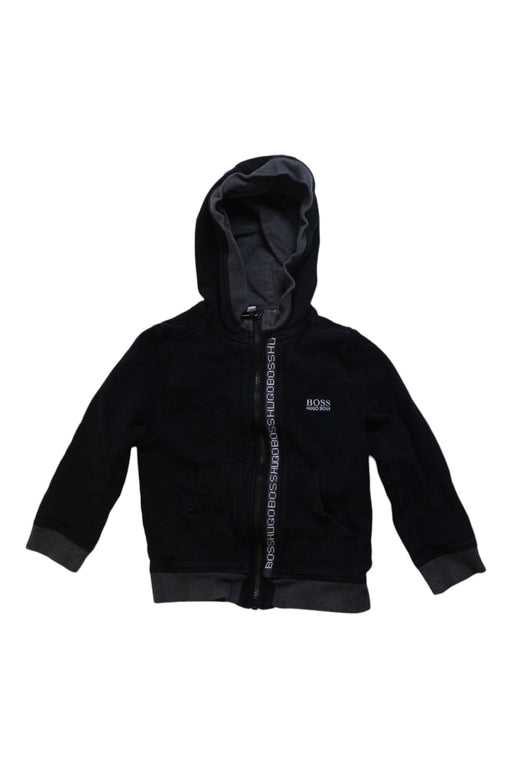 A Black Zippered Sweatshirts from Boss in size 4T for boy. (Front View)