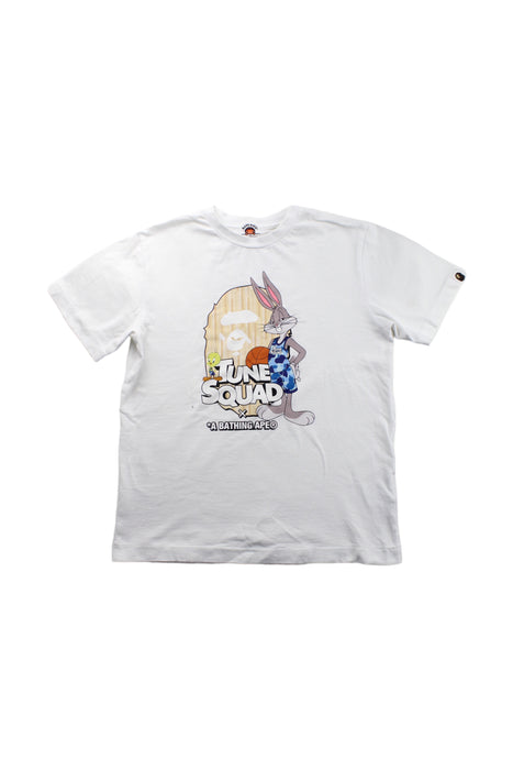 A White Short Sleeve T Shirts from BAPE KIDS in size 10Y for girl. (Front View)