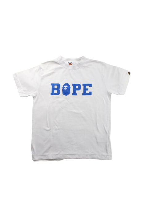 A White Short Sleeve T Shirts from BAPE KIDS in size 7Y for boy. (Front View)