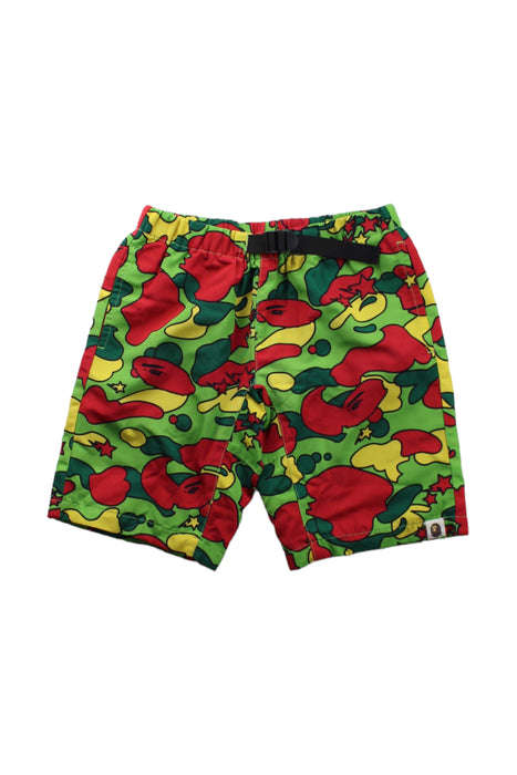 A Green Shorts from BAPE KIDS in size 10Y for boy. (Front View)