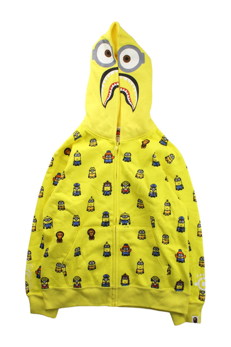 A Yellow Zippered Sweatshirts from BAPE KIDS in size 10Y for boy. (Front View)