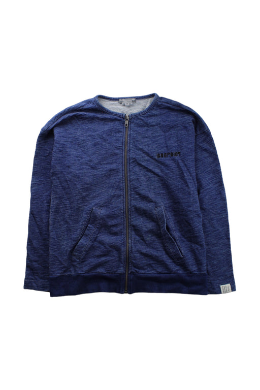 A Blue Zippered Sweatshirts from Bonpoint in size 10Y for boy. (Front View)