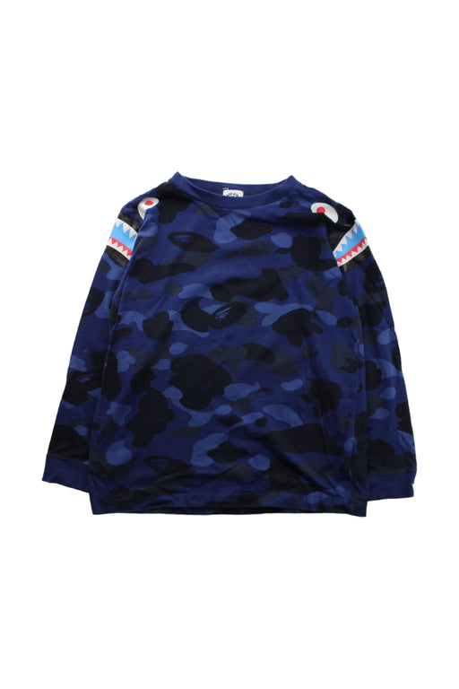 A Blue Long Sleeve T Shirts from BAPE KIDS in size 10Y for boy. (Front View)