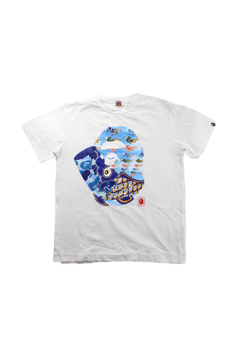 A White Short Sleeve T Shirts from BAPE KIDS in size 10Y for boy. (Front View)