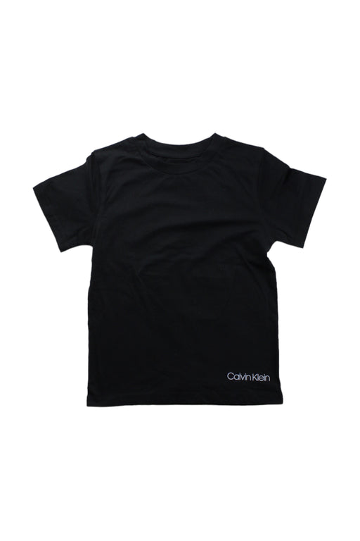 A Black Short Sleeve T Shirts from Calvin Klein in size 6T for boy. (Front View)