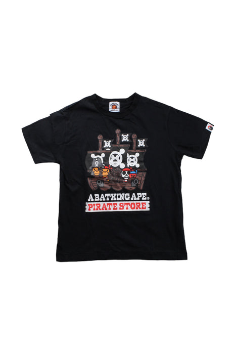 A Black Short Sleeve T Shirts from BAPE KIDS in size 7Y for boy. (Front View)