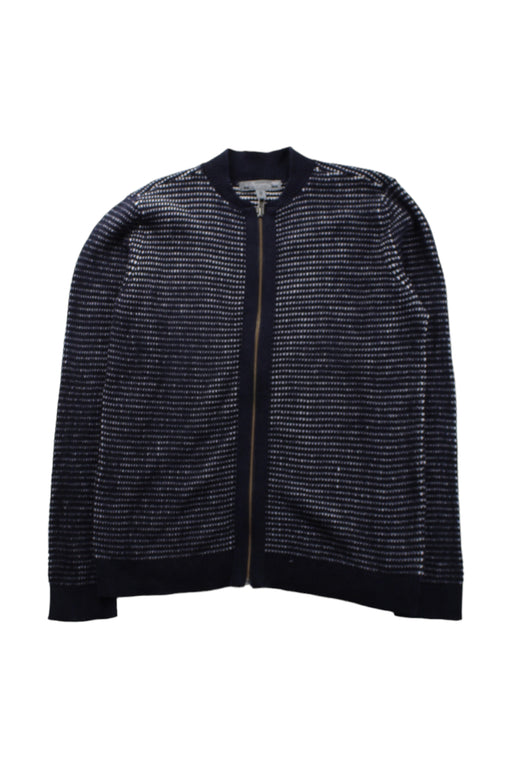 A Blue Zippered Sweatshirts from Bonpoint in size 8Y for boy. (Front View)