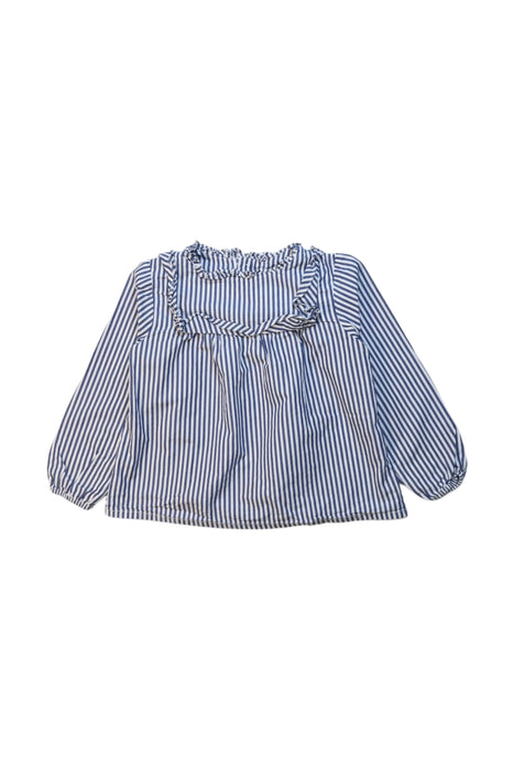 A Blue Long Sleeve Tops from Jacadi in size 4T for girl. (Front View)