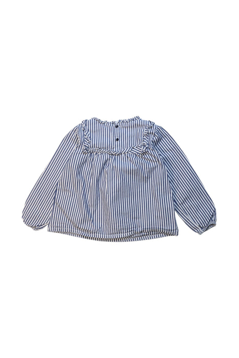 A Blue Long Sleeve Tops from Jacadi in size 4T for girl. (Back View)