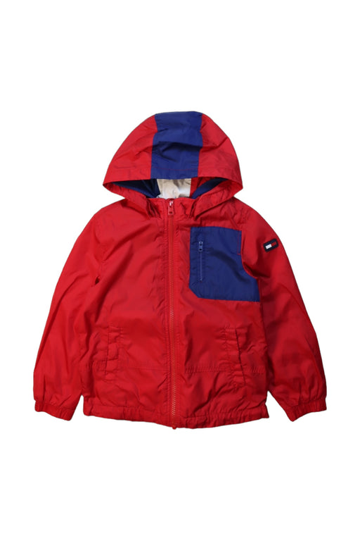 A Red Lightweight Jackets from Tommy Hilfiger in size 5T for boy. (Front View)