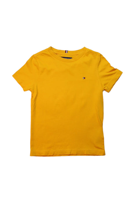 A Yellow Short Sleeve T Shirts from Tommy Hilfiger in size 4T for boy. (Front View)