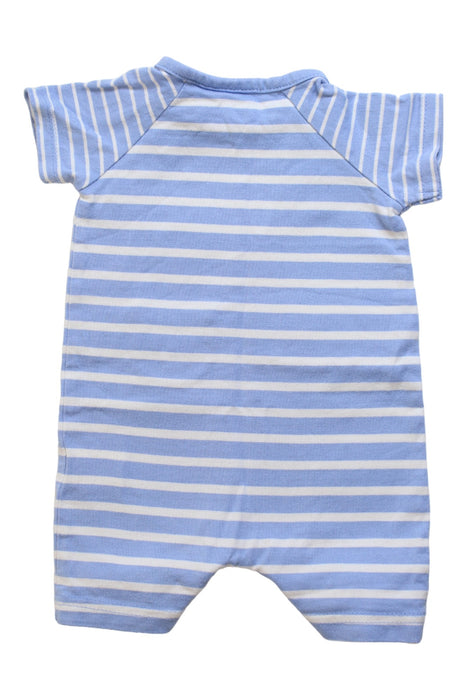 A Blue Short Sleeve Rompers from Jojo Maman Bébé in size 0-3M for boy. (Back View)