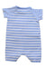 A Blue Short Sleeve Rompers from Jojo Maman Bébé in size 0-3M for boy. (Back View)