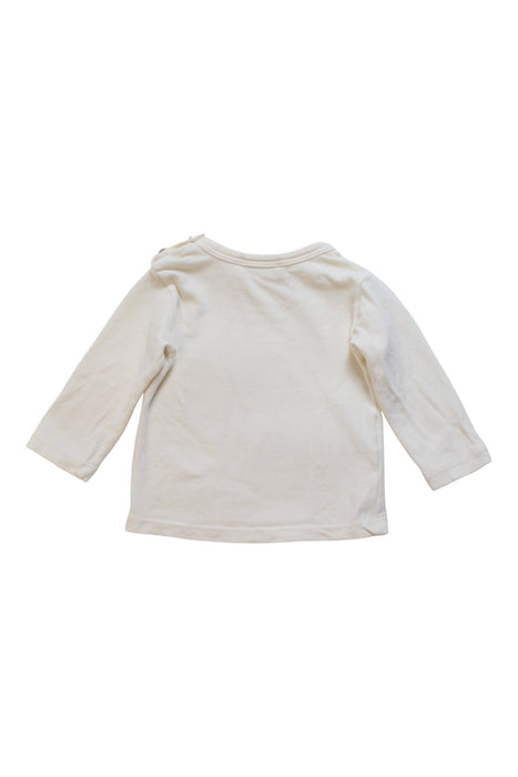 A White Long Sleeve T Shirts from 1 + in the family in size 0-3M for neutral. (Back View)