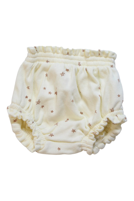 A White Bloomers from Quincy Mae in size 0-3M for girl. (Front View)