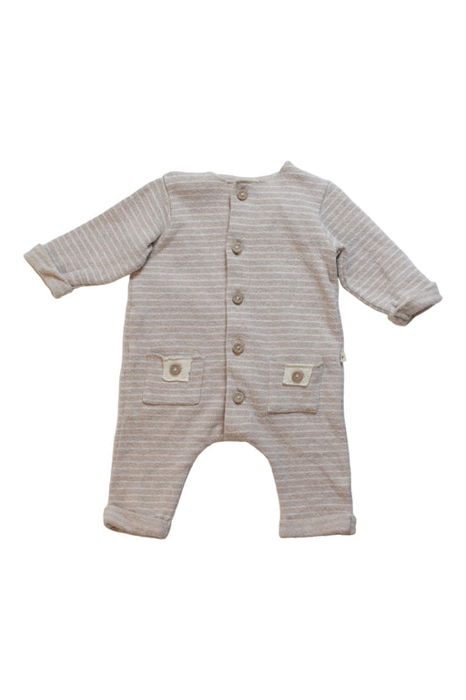 A Beige Long Sleeve Jumpsuits from 1 + in the family in size 0-3M for neutral. (Front View)