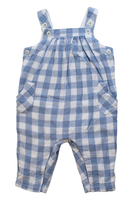 A Blue Long Overalls from The Little White Company in size 3-6M for boy. (Front View)