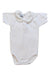 A White Short Sleeve Bodysuits from Babidu in size 3-6M for girl. (Front View)