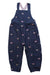 A Blue Long Overalls from Jojo Maman Bébé in size 2T for girl. (Front View)