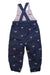 A Blue Long Overalls from Jojo Maman Bébé in size 2T for girl. (Back View)