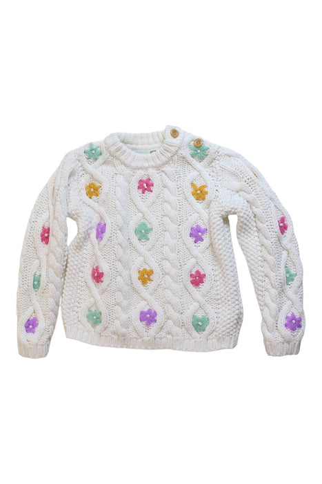 A White Knit Sweaters from Jojo Maman Bébé in size 2T for girl. (Front View)