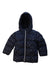 A Black Puffer/Quilted Jackets from Petit Bateau in size 4T for girl. (Front View)