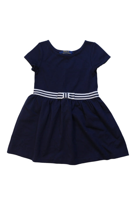 A Navy Short Sleeve Dresses from Polo Ralph Lauren in size 3T for girl. (Front View)