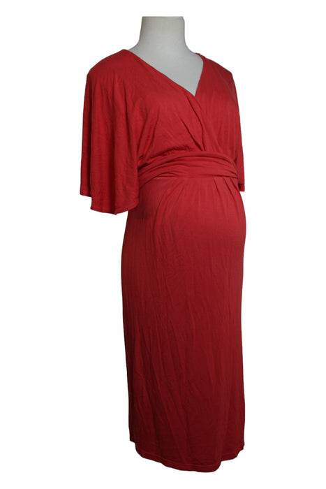 A Red Short Sleeve Dresses from Predict in size M for maternity. (Front View)