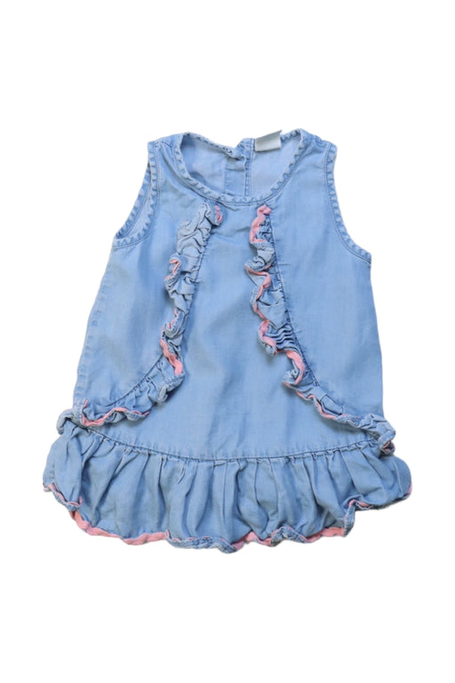 A Blue Sleeveless Dresses from Seed in size 3-6M for girl. (Front View)