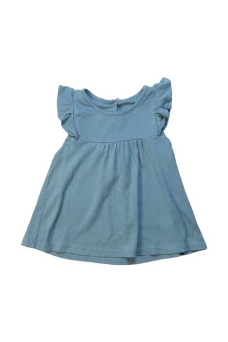 A Blue Sleeveless Tops from Petit Bateau in size 3T for girl. (Front View)