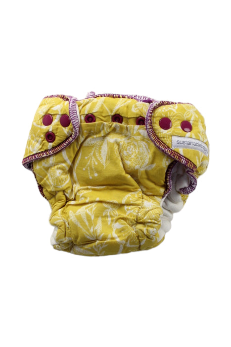 A Yellow Cloth Diapers from Sloomb|Sustainablebabyish in size 3-6M for girl. (Front View)