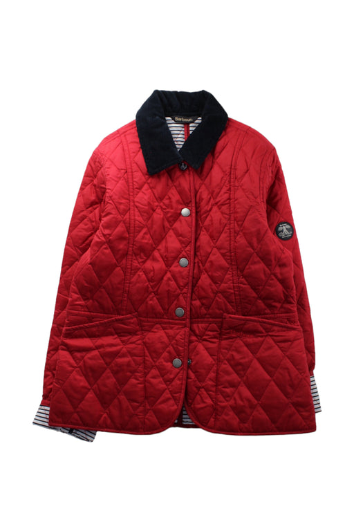 A Red Puffer/Quilted Jackets from Barbour in size 10Y for boy. (Front View)