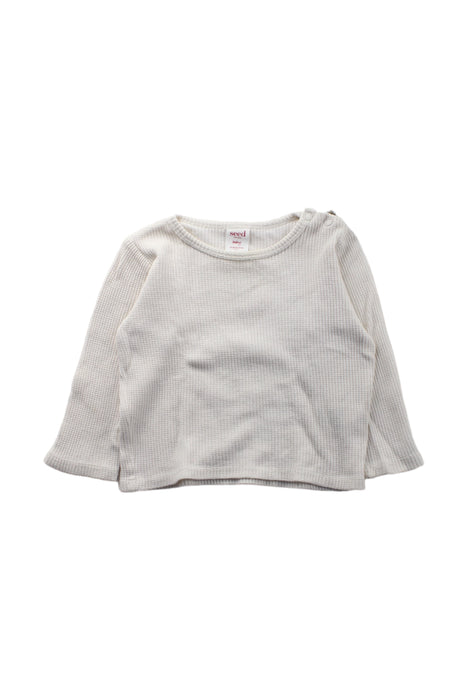 A White Long Sleeve Tops from Seed in size 12-18M for boy. (Front View)