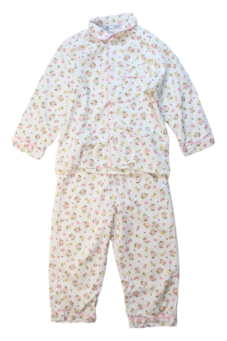 A White Pyjama Sets from Petite Plume in size 4T for girl. (Front View)