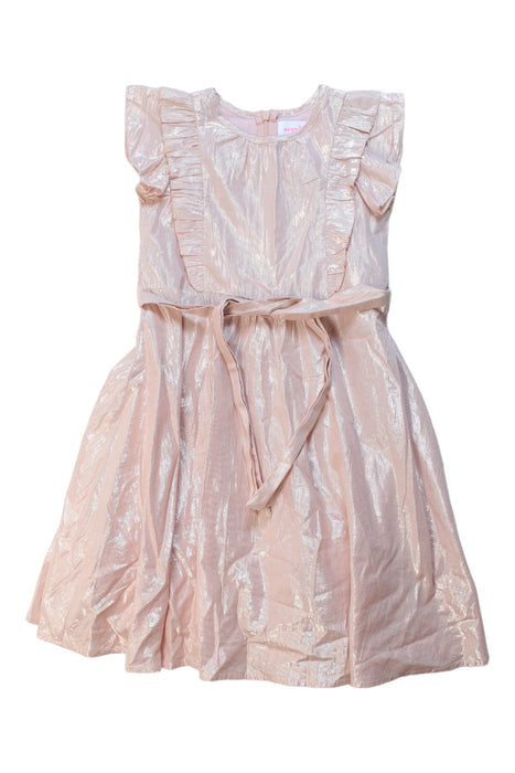 A Pink Sleeveless Dresses from Seed in size 4T for girl. (Front View)